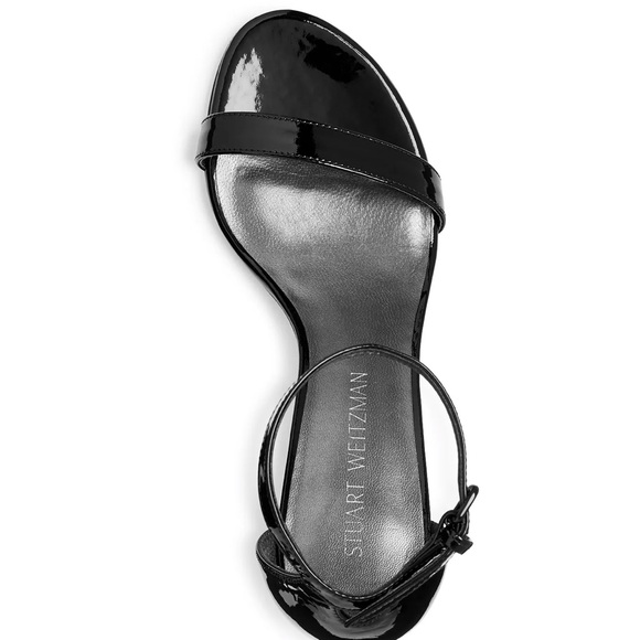 Stuart Weitzman 75 Less Nudist Black Patent Heels - Picture 4 of 11
